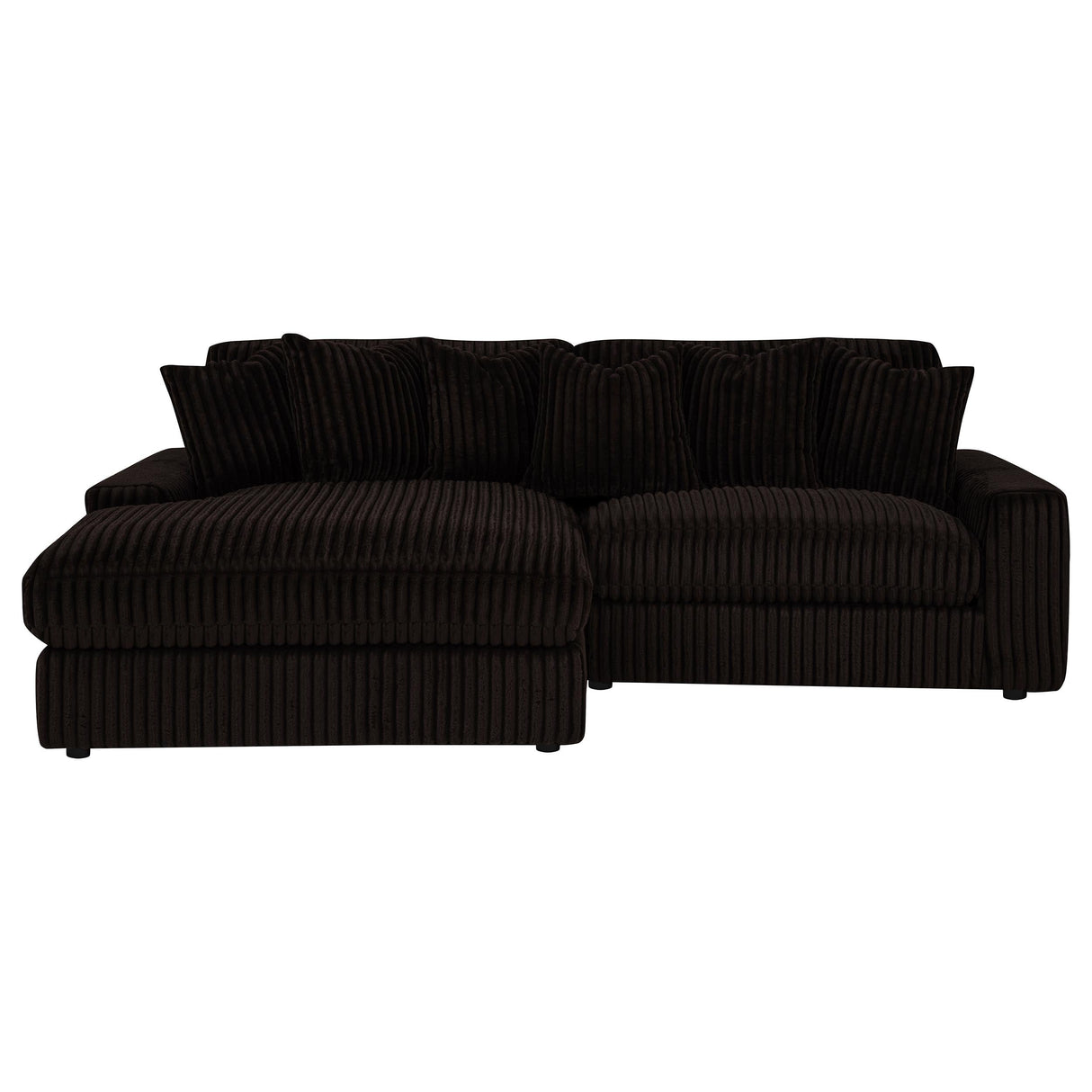 Blaine Chocolate Upholstered Reversible Chaise Sectional Sofa by Coaster at Eve Furniture