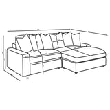 Blaine Fog 2-Piece Upholstered Reversible Chaise Sectional by Coaster at Eve Furniture
