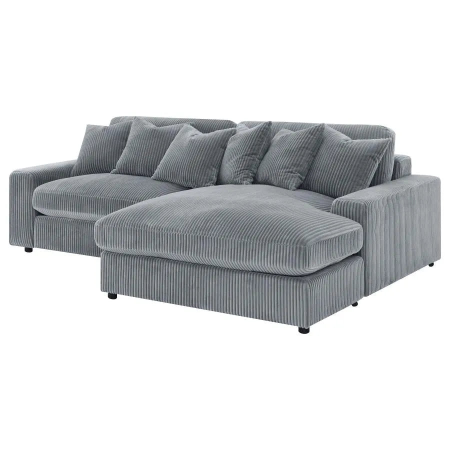 Blaine Fog 2-Piece Upholstered Reversible Chaise Sectional by Coaster at Eve Furniture