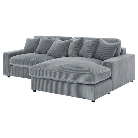 Blaine Fog 2-Piece Upholstered Reversible Chaise Sectional by Coaster at Eve Furniture