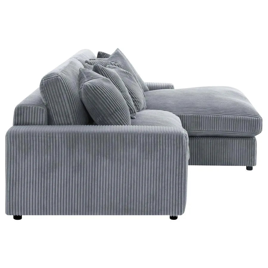 Blaine Fog 2-Piece Upholstered Reversible Chaise Sectional by Coaster at Eve Furniture
