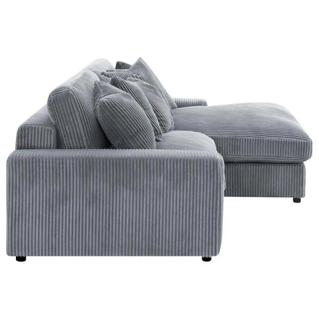 Blaine Fog 2-Piece Upholstered Reversible Chaise Sectional by Coaster at Eve Furniture