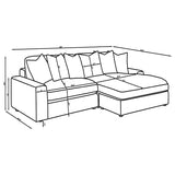 Blaine Fog 2-Piece Upholstered Reversible Chaise Sectional by Coaster at Eve Furniture