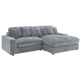Blaine Fog 2-Piece Upholstered Reversible Chaise Sectional by Coaster at Eve Furniture