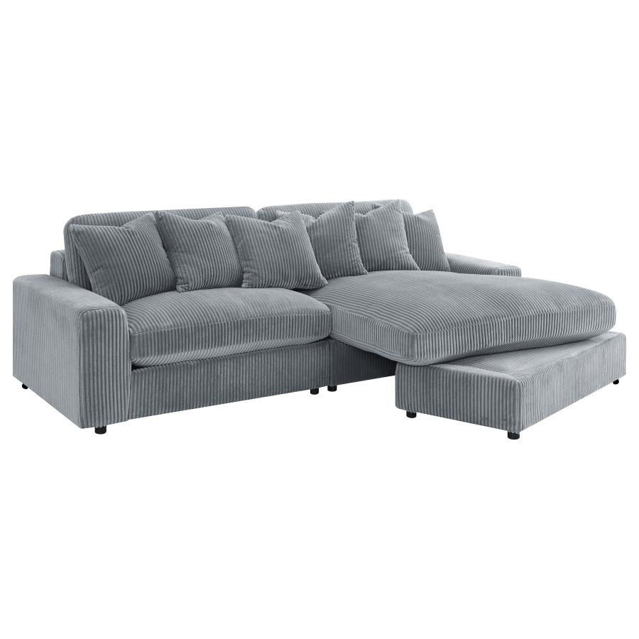 Blaine Fog 2-Piece Upholstered Reversible Chaise Sectional by Coaster at Eve Furniture