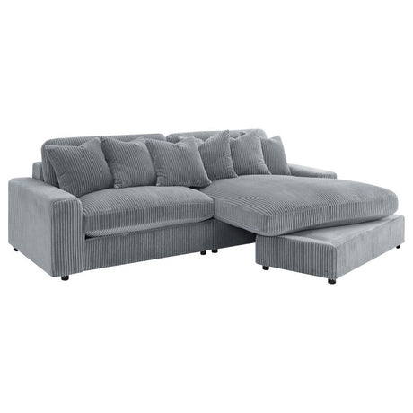 Blaine Fog 2-Piece Upholstered Reversible Chaise Sectional by Coaster at Eve Furniture