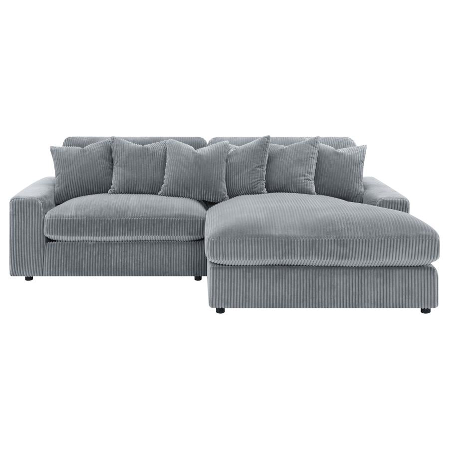 Blaine Fog 2-Piece Upholstered Reversible Chaise Sectional by Coaster at Eve Furniture