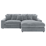 Blaine Fog 2-Piece Upholstered Reversible Chaise Sectional by Coaster at Eve Furniture