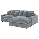 Blaine Fog 2-Piece Upholstered Reversible Chaise Sectional by Coaster at Eve Furniture
