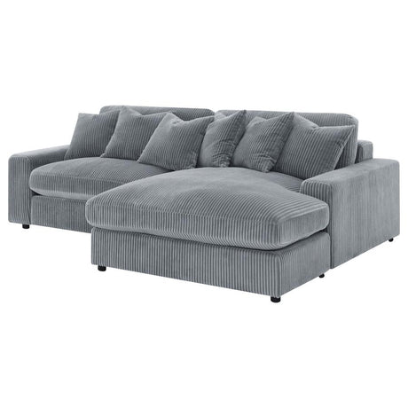 Blaine Fog 2-Piece Upholstered Reversible Chaise Sectional by Coaster at Eve Furniture