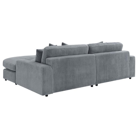 Blaine Fog 2-Piece Upholstered Reversible Chaise Sectional by Coaster at Eve Furniture