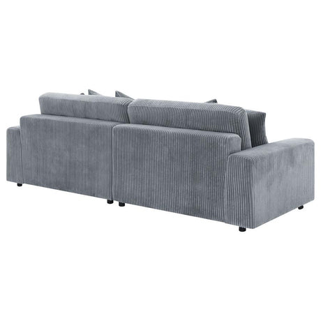 Blaine Fog 2-Piece Upholstered Reversible Chaise Sectional by Coaster at Eve Furniture