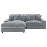 Blaine Fog 2-Piece Upholstered Reversible Chaise Sectional by Coaster at Eve Furniture
