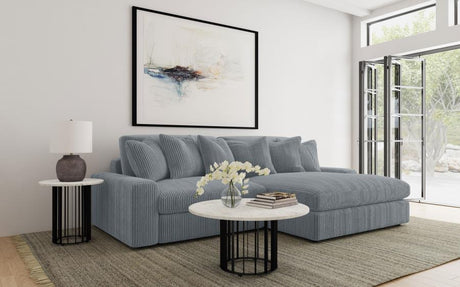 Blaine Fog 2-Piece Upholstered Reversible Chaise Sectional by Coaster at Eve Furniture