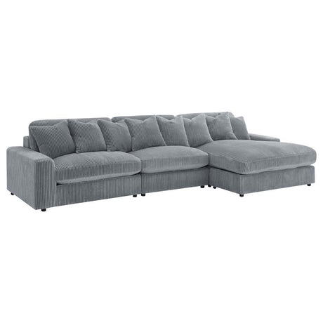 Blaine Fog 3-Piece Upholstered Reversible Chaise Sectional by Coaster at Eve Furniture
