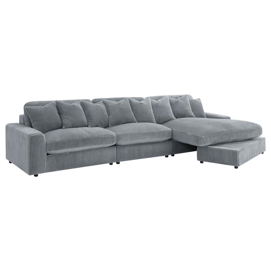 Blaine Fog 3-Piece Upholstered Reversible Chaise Sectional by Coaster at Eve Furniture