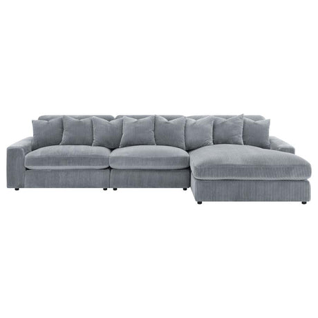 Blaine Fog 3-Piece Upholstered Reversible Chaise Sectional by Coaster at Eve Furniture