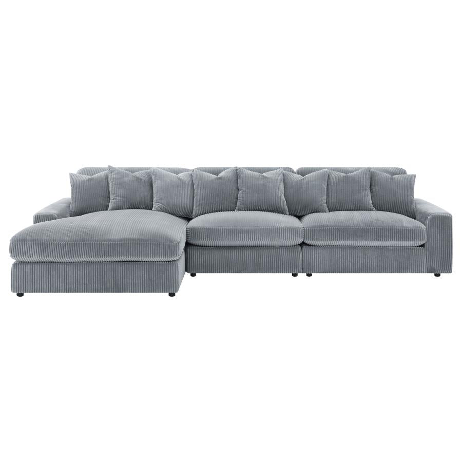 Blaine Fog 3-Piece Upholstered Reversible Chaise Sectional by Coaster at Eve Furniture