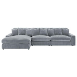 Blaine Fog 3-Piece Upholstered Reversible Chaise Sectional by Coaster at Eve Furniture