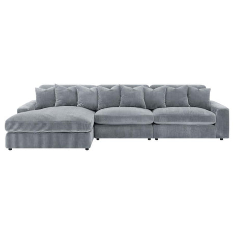 Blaine Fog 3-Piece Upholstered Reversible Chaise Sectional by Coaster at Eve Furniture