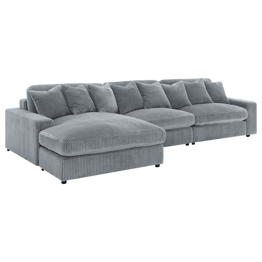 Blaine Fog 3-Piece Upholstered Reversible Chaise Sectional by Coaster at Eve Furniture