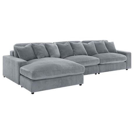 Blaine Fog 3-Piece Upholstered Reversible Chaise Sectional by Coaster at Eve Furniture