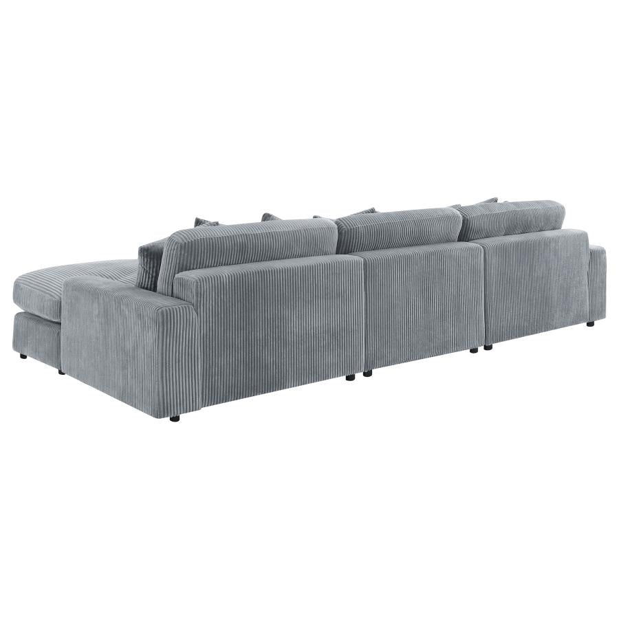 Blaine Fog 3-Piece Upholstered Reversible Chaise Sectional by Coaster at Eve Furniture