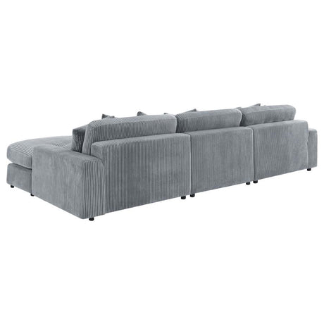 Blaine Fog 3-Piece Upholstered Reversible Chaise Sectional by Coaster at Eve Furniture