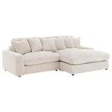 Blaine Sand 2-Piece Upholstered Reversible Chaise Sectional by Coaster at Eve Furniture