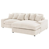 Blaine Sand 2-Piece Upholstered Reversible Chaise Sectional by Coaster at Eve Furniture