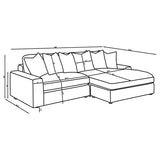 Blaine Sand 2-Piece Upholstered Reversible Chaise Sectional by Coaster at Eve Furniture