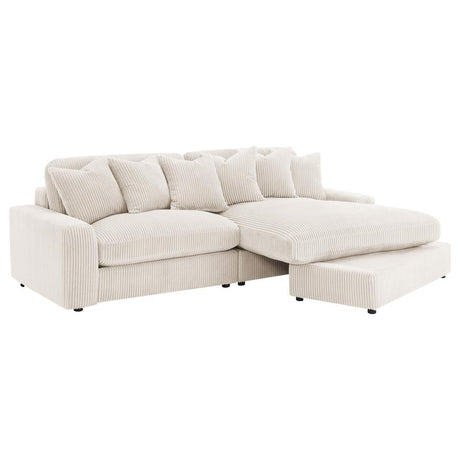 Blaine Sand 2-Piece Upholstered Reversible Chaise Sectional by Coaster at Eve Furniture