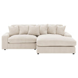 Blaine Sand 2-Piece Upholstered Reversible Chaise Sectional by Coaster at Eve Furniture