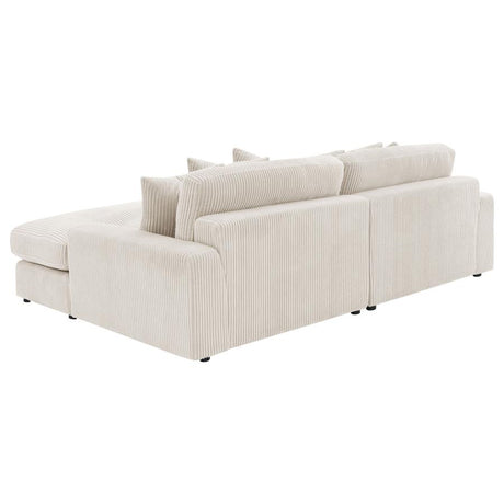 Blaine Sand 2-Piece Upholstered Reversible Chaise Sectional by Coaster at Eve Furniture