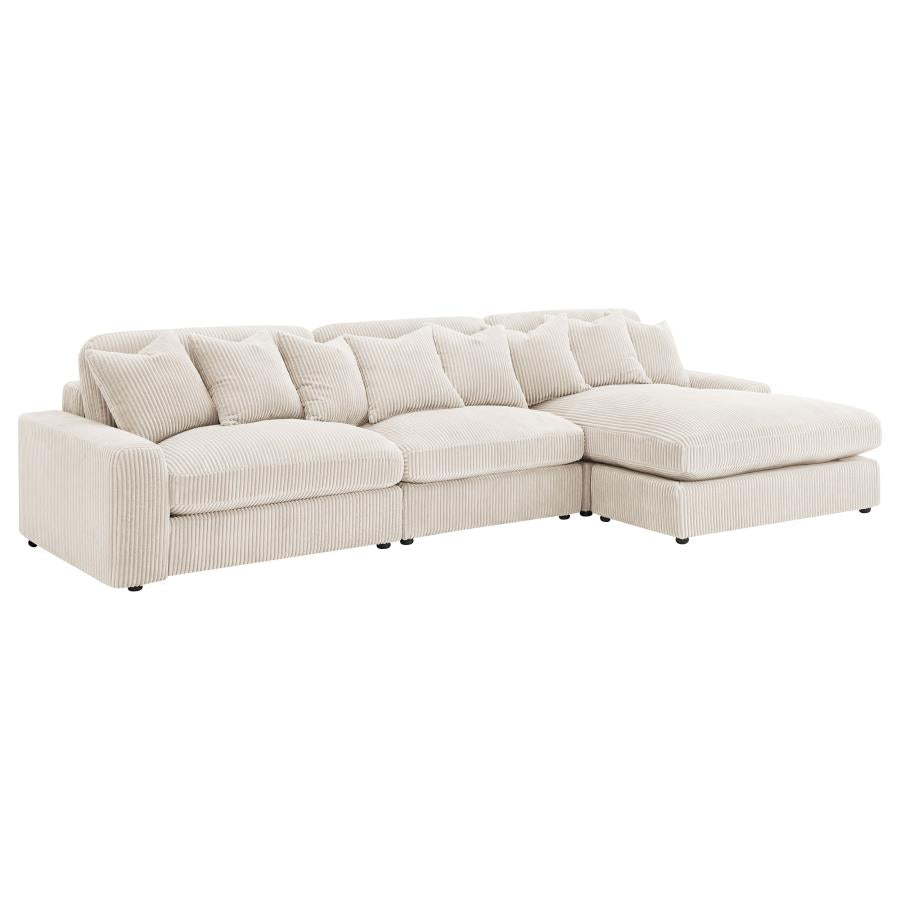 Blaine Sand 3-Piece Upholstered Reversible Chaise Sectional by Coaster at Eve Furniture