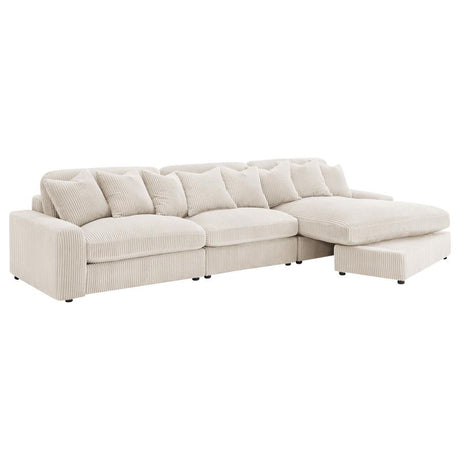 Blaine Sand 3-Piece Upholstered Reversible Chaise Sectional by Coaster at Eve Furniture