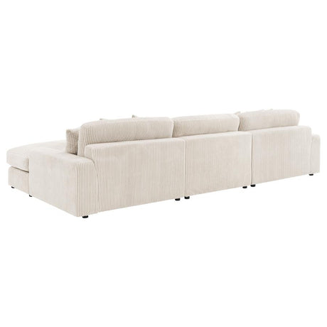 Blaine Sand 3-Piece Upholstered Reversible Chaise Sectional by Coaster at Eve Furniture
