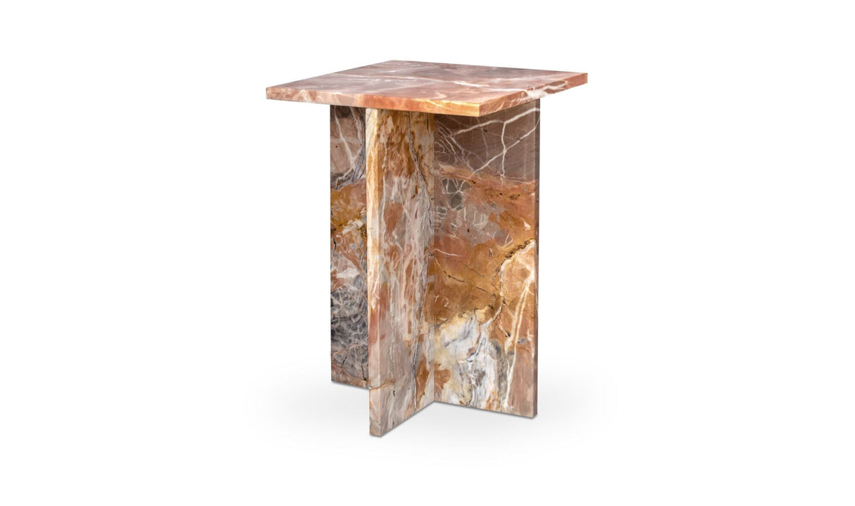 Blair Accent Table Orange Levante Marble by Moe's Home at Eve Furniture