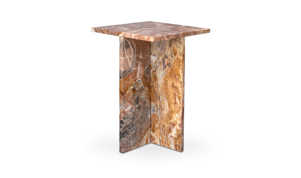 Blair Accent Table Orange Levante Marble by Moe's Home at Eve Furniture