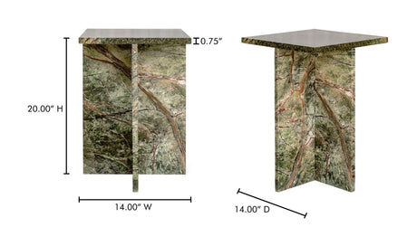 Blair Accent Table Rainforest Green Marble by Moe's Home at Eve Furniture