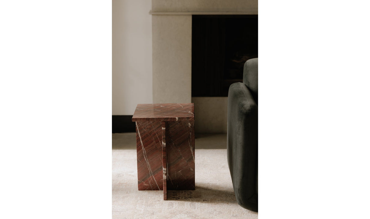 Blair Accent Table Rosso Levanto Marble by Moe's Home at Eve Furniture