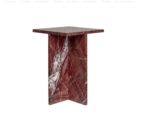 Blair Accent Table Rosso Levanto Marble by Moe's Home at Eve Furniture