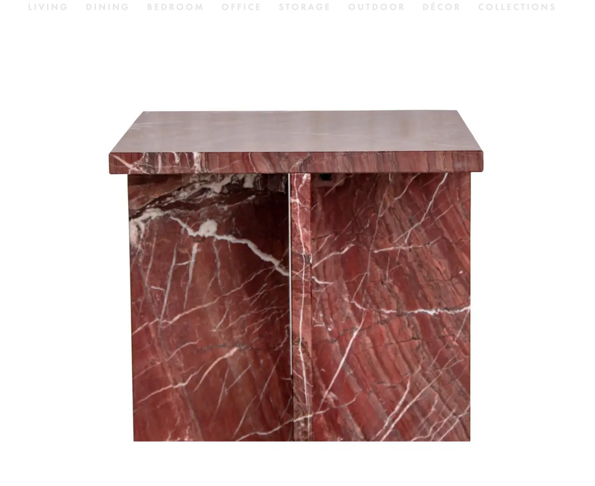 Blair Accent Table Rosso Levanto Marble by Moe's Home at Eve Furniture