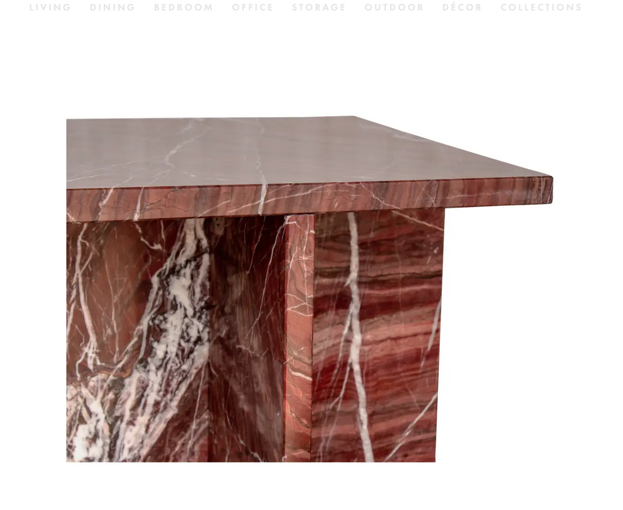 Blair Accent Table Rosso Levanto Marble by Moe's Home at Eve Furniture