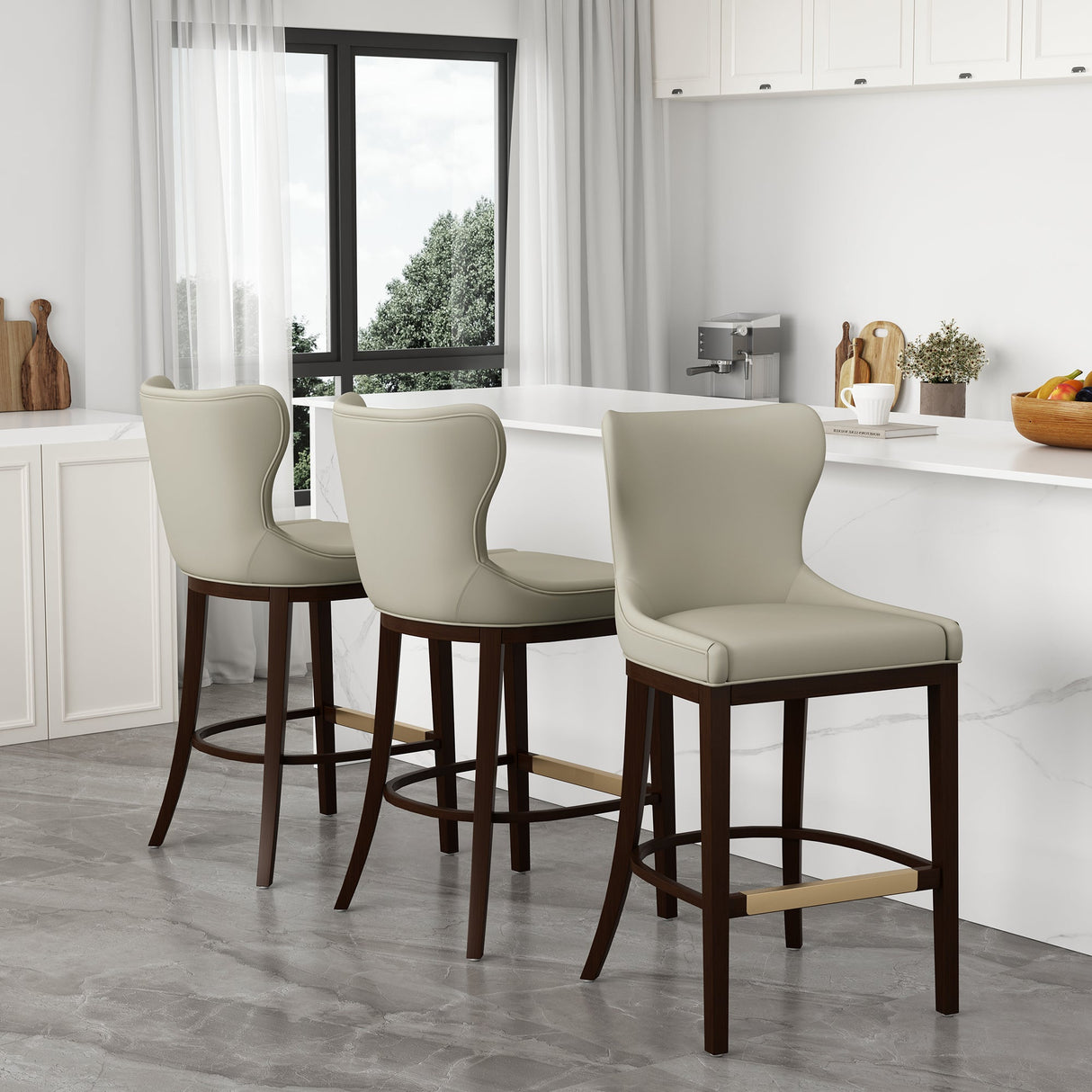 Blair Barstool in Stone (set of 3) by Manhattan Comfort at Eve Furniture