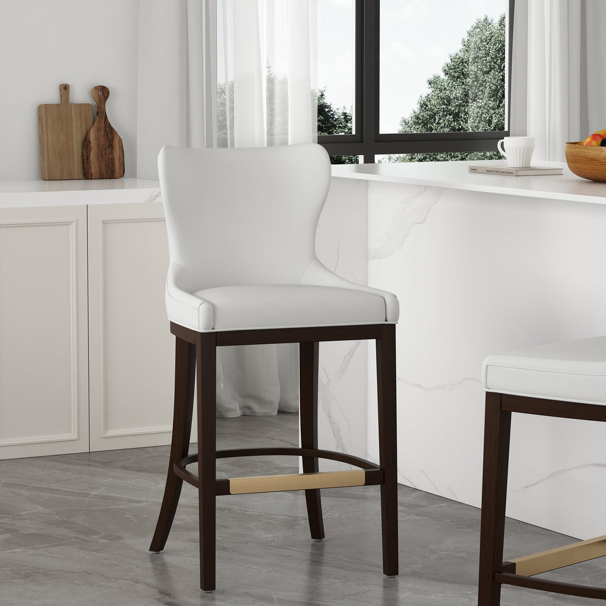 Blair Barstool in White by Manhattan Comfort at Eve Furniture