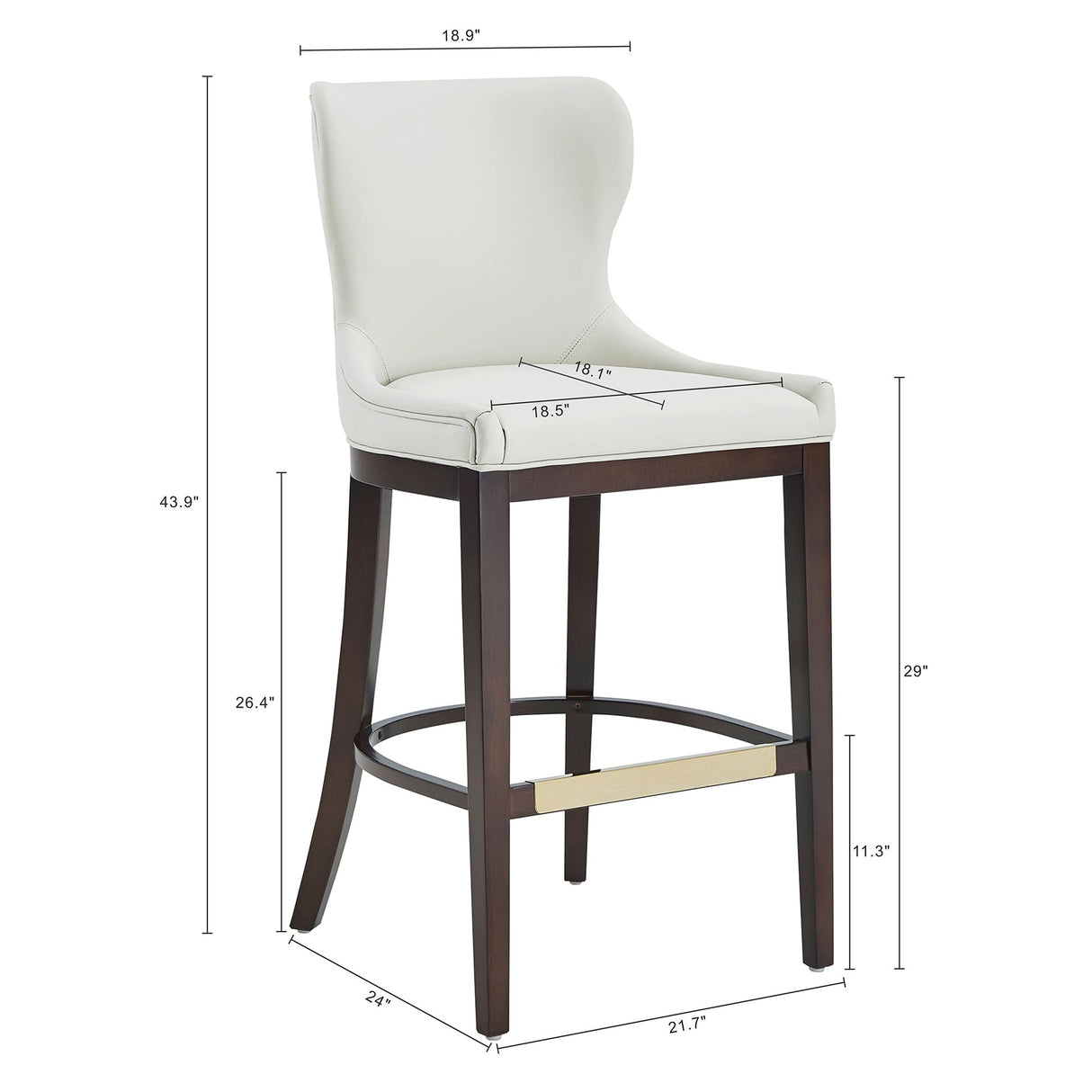 Blair Barstool in White (set of 3) by Manhattan Comfort at Eve Furniture