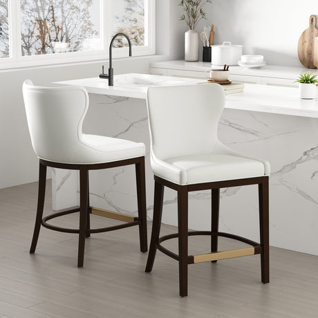 Blair Counter Stool in White (set of 2) by Manhattan Comfort at Eve Furniture