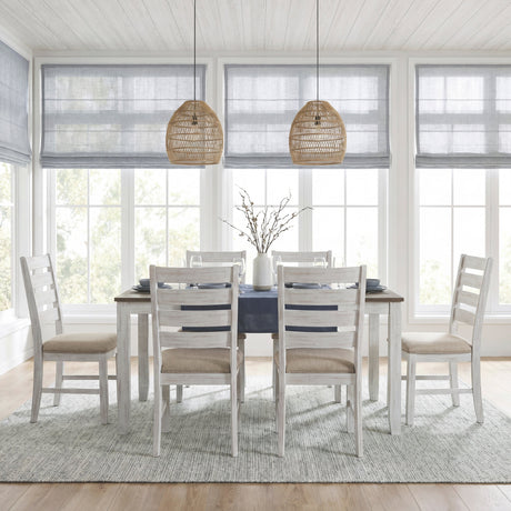 Blair Farm Grayish White/Brown 7-Piece Dining Room Set by Homelegance at Eve Furniture