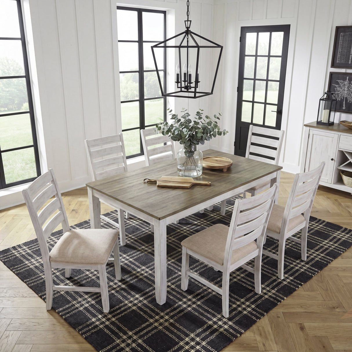 Blair Farm Grayish White/Brown 7-Piece Dining Room Set by Homelegance at Eve Furniture